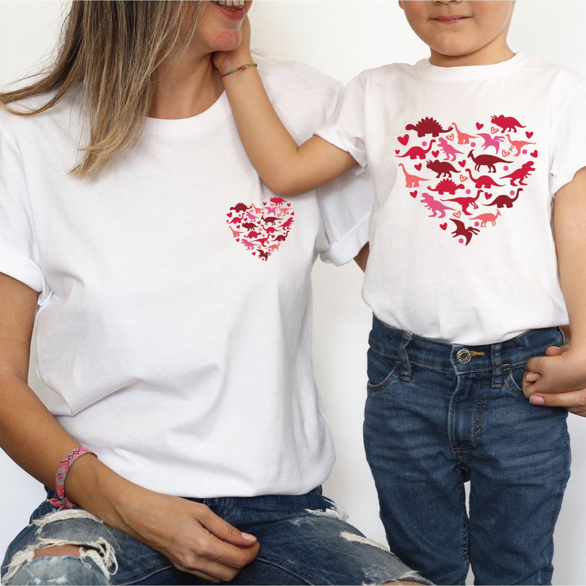Pink &amp; Red Dinosaur Heart (MORE COLOURS &amp; STYLES)