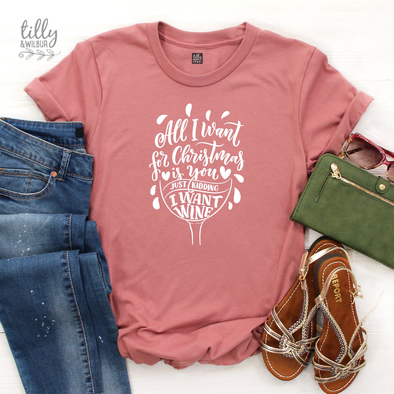 *MORE COLOURS AVAILABLE* All I Want For Christmas Is You Just Kidding I Want Wine Women's T-Shirt