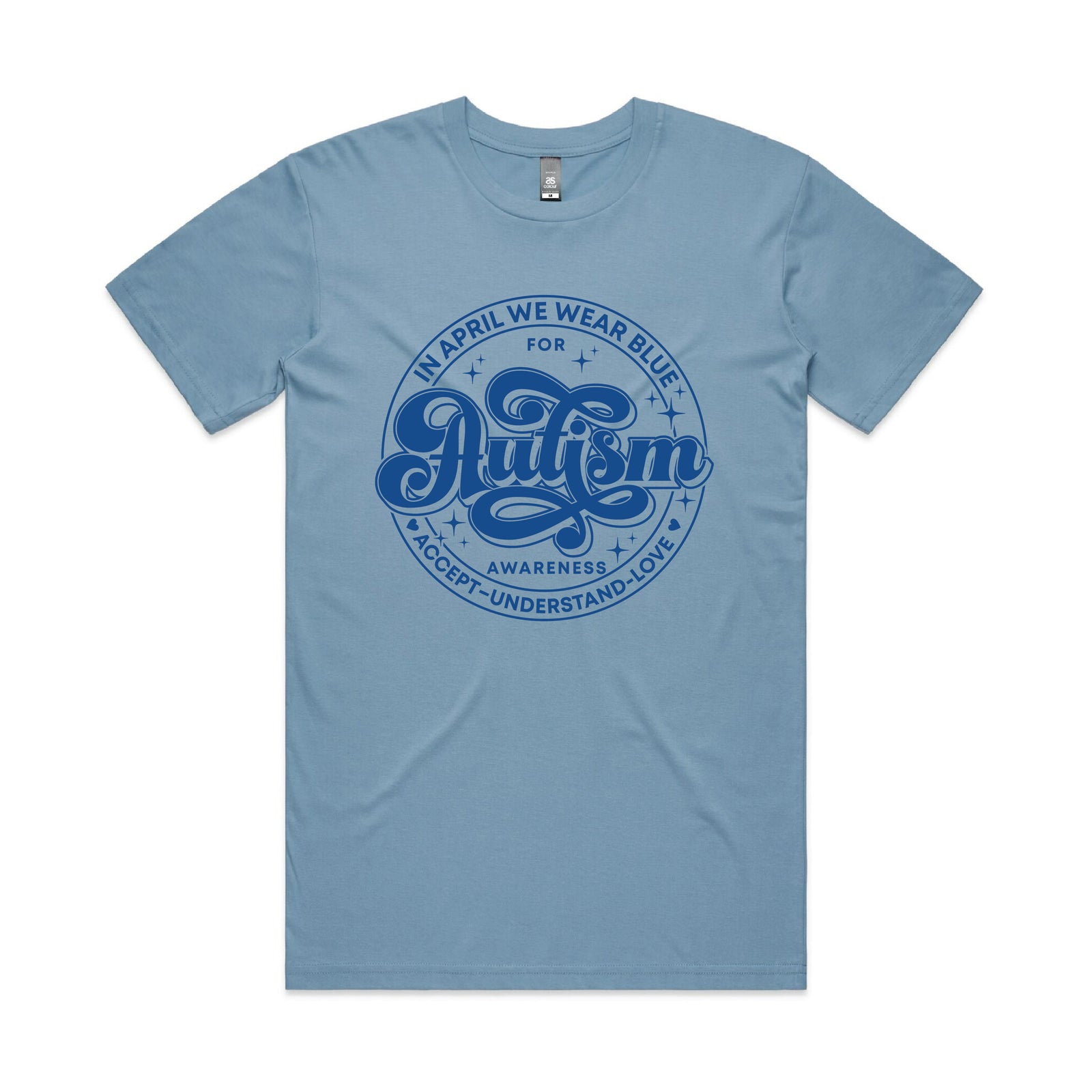 Autism Awareness Shirt Australia | In April We Wear Blue Tee | Autism Badge Design Shirt | Awareness Month | All Sizes