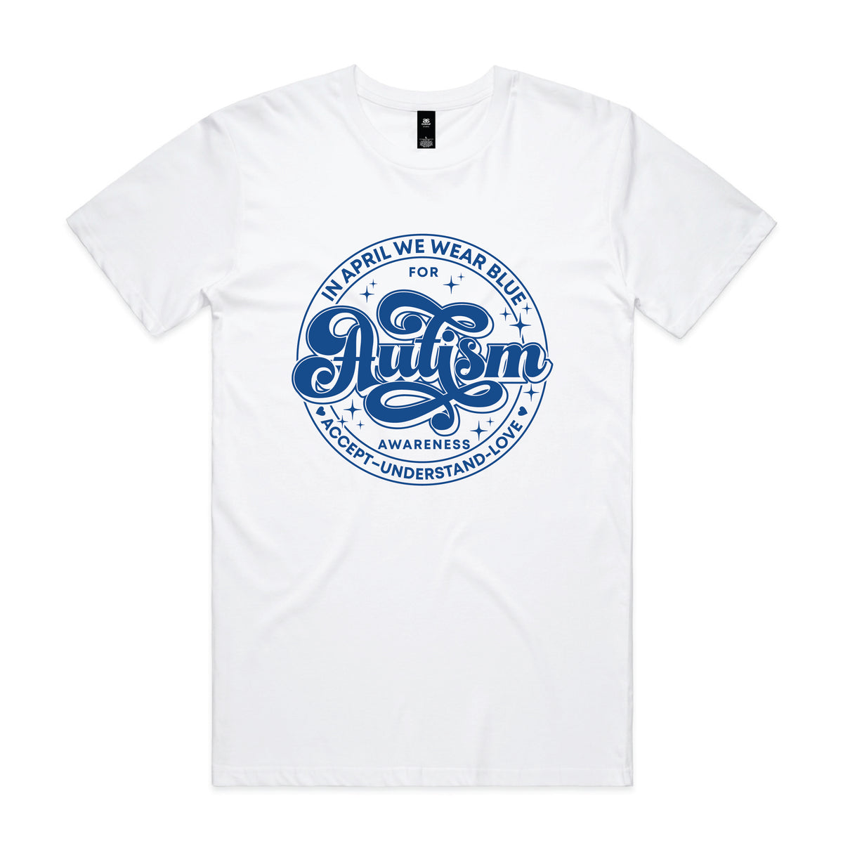 Autism Awareness Shirt Australia | In April We Wear Blue Tee | Autism Badge Design Shirt | Awareness Month | All Sizes