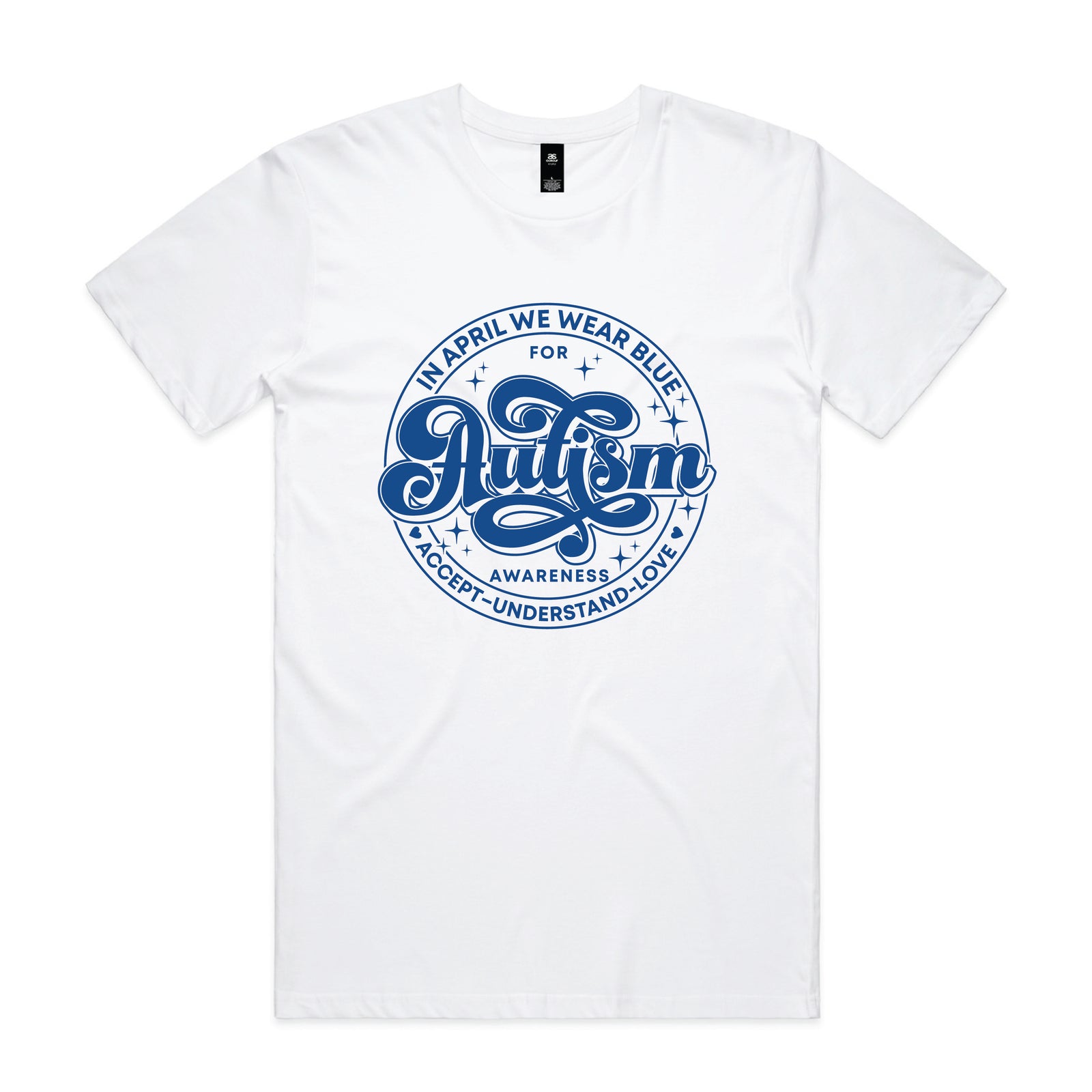 Autism Awareness Shirt Australia | In April We Wear Blue Tee | Autism Badge Design Shirt | Awareness Month | All Sizes