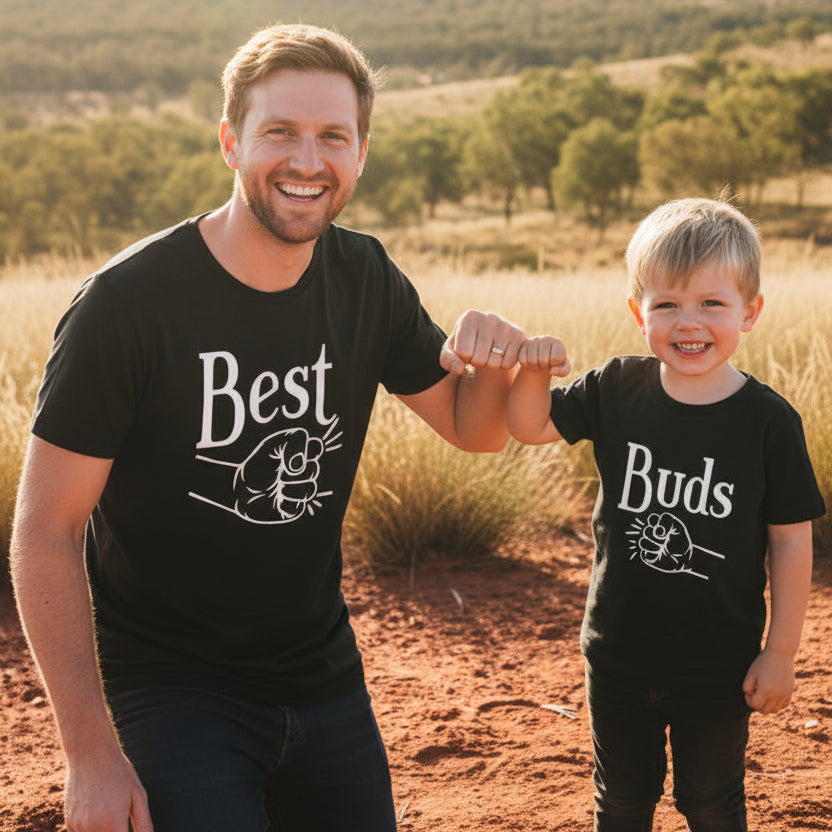 Best Buds Matching Dad and Son Shirts - Fist Bump Set