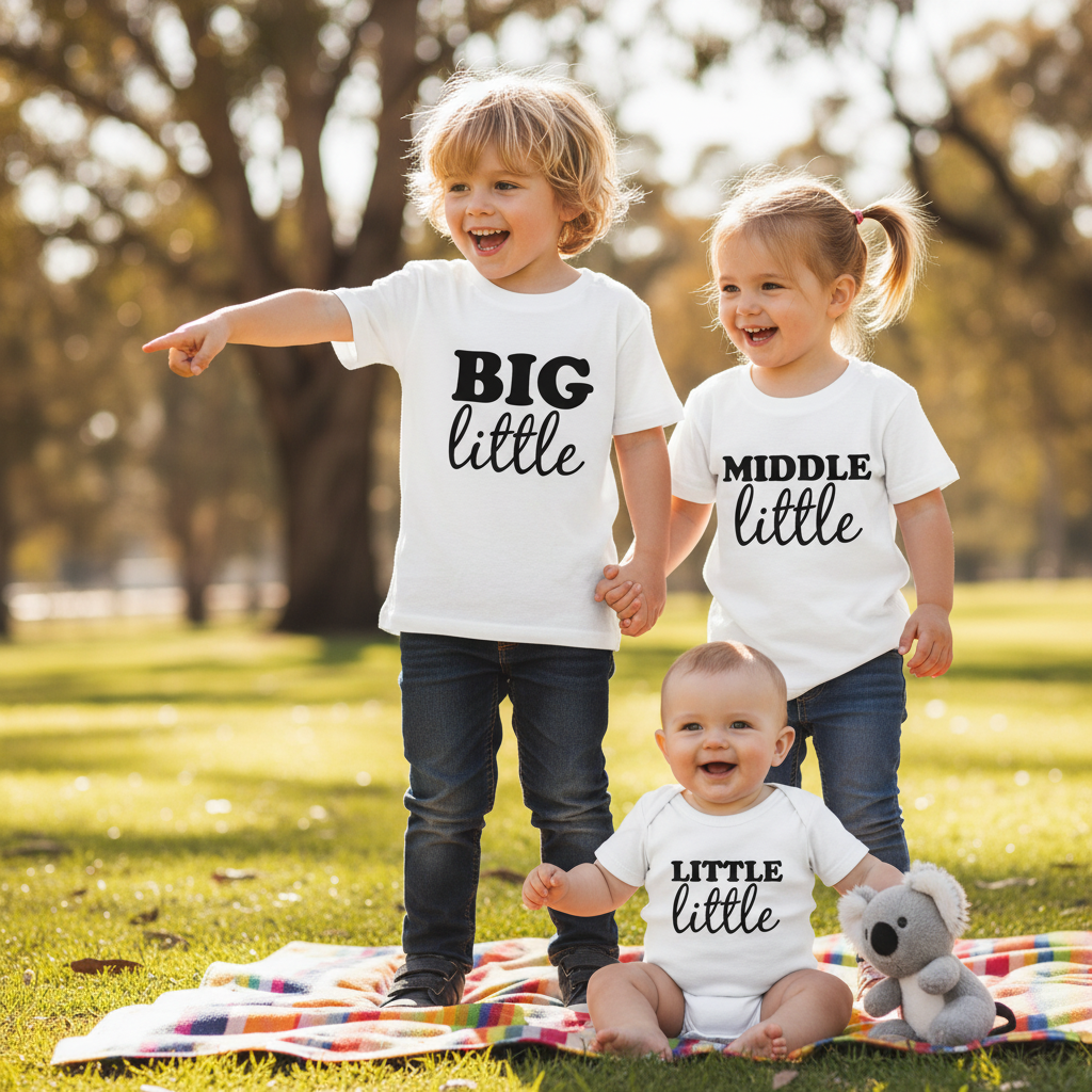 Matching Sibling & Cousin T-Shirts – Big, Middle & Little
