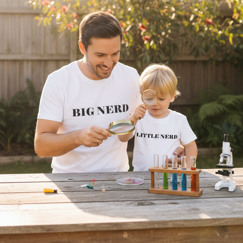 Big Nerd Little Nerd – Matching Daddy &amp; Me Father's Day Tee