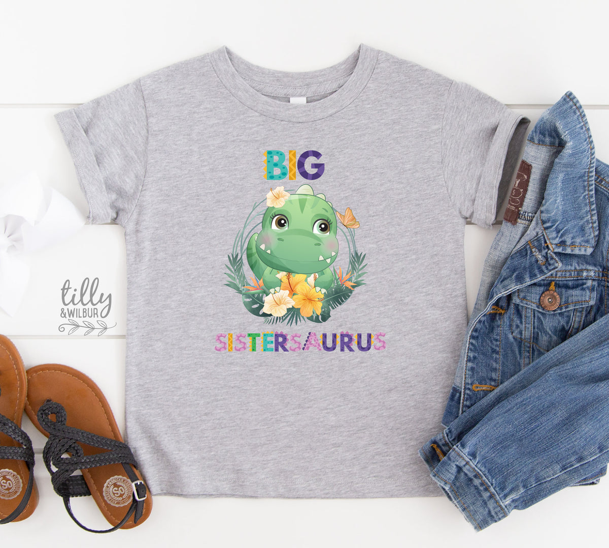 Big Sistersaurus Dinosaur Shirt | Big Sister Announcement Outfit | Dinosaur Sibling Reveal Shirt | Big Sister Dino Kids Tee | Pregnancy Reveal