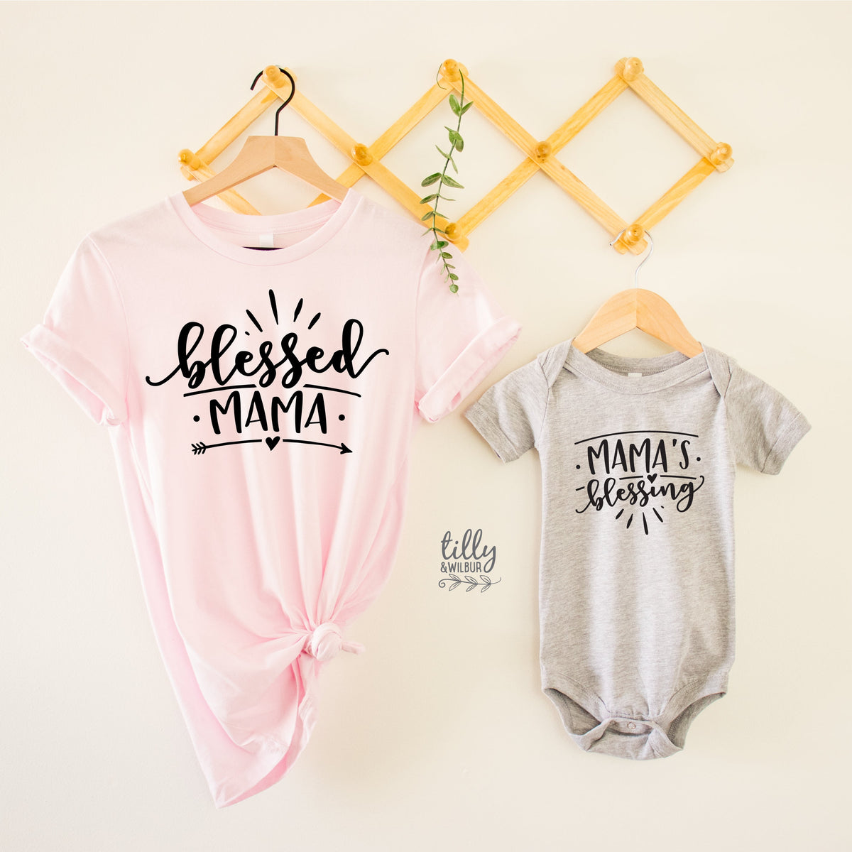 Blessed Mama Shirt & Baby Bodysuit Set | Matching Mum & Baby Outfit | Mama’s Blessing | Mother’s Day Gift Set