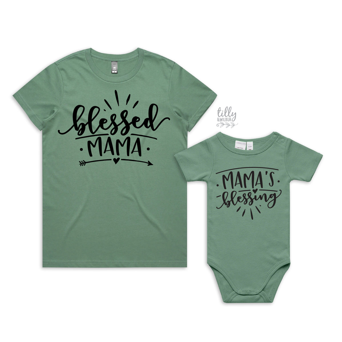 Blessed Mama Shirt & Baby Bodysuit Set | Matching Mum & Baby Outfit | Mama’s Blessing | Mother’s Day Gift Set