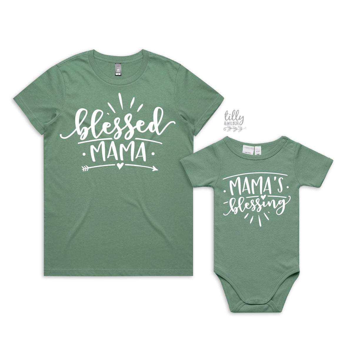 Blessed Mama Shirt & Baby Bodysuit Set | Matching Mum & Baby Outfit | Mama’s Blessing | Mother’s Day Gift Set