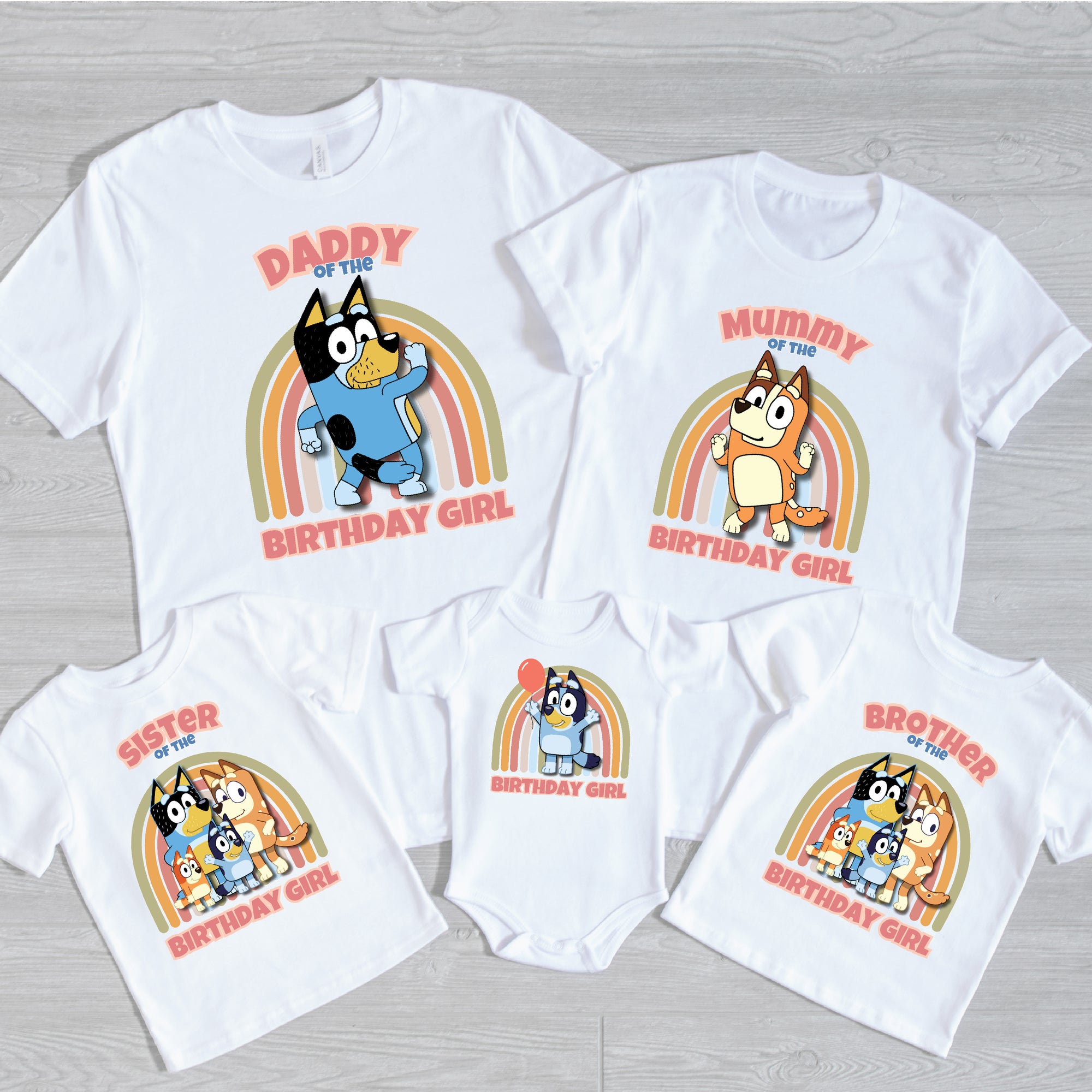 Bluey Family Birthday T-Shirts (Birthday Girl)