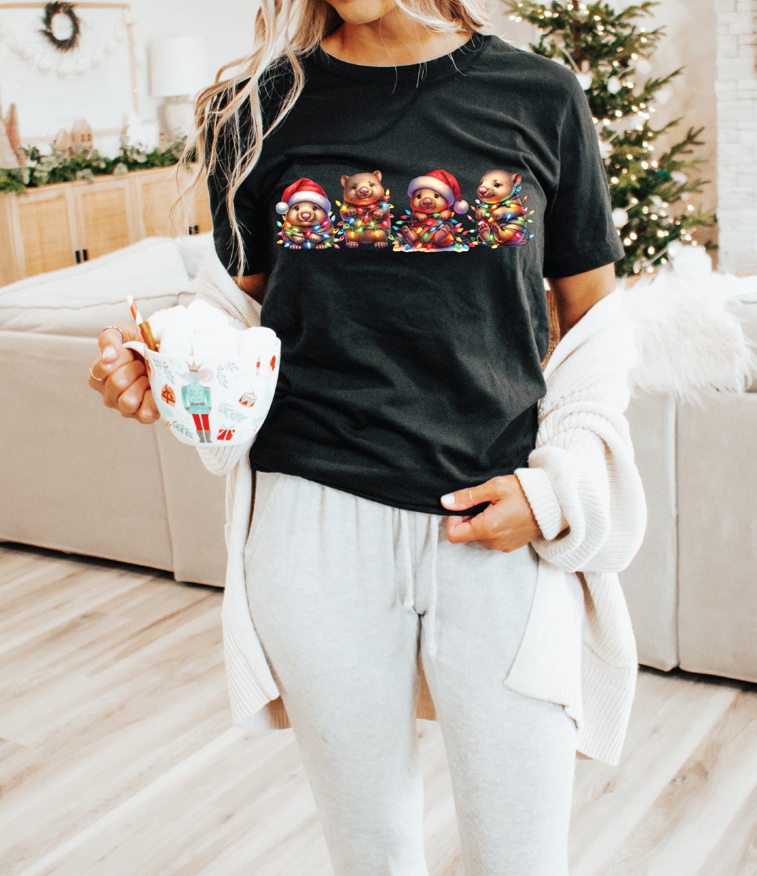 Christmas Wombats T-Shirt - Australian Native Christmas Tee