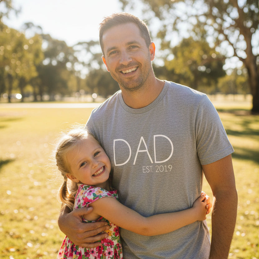 Dad Est. personalised year men's regular fit t-shirt