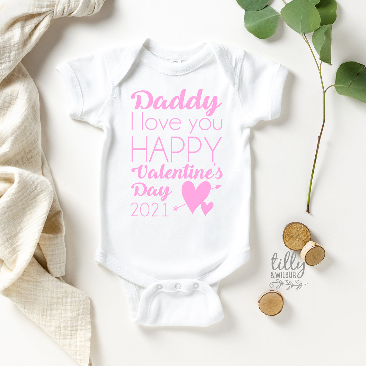 Daddy I Love You Happy Valentine's Day With Custom Year MORE COLOURS & STYLES