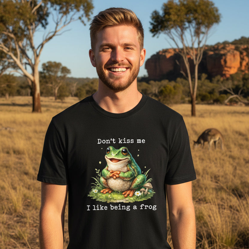Don't Kiss Me I Like Being A Frog T-Shirt - Funny Frog Tee