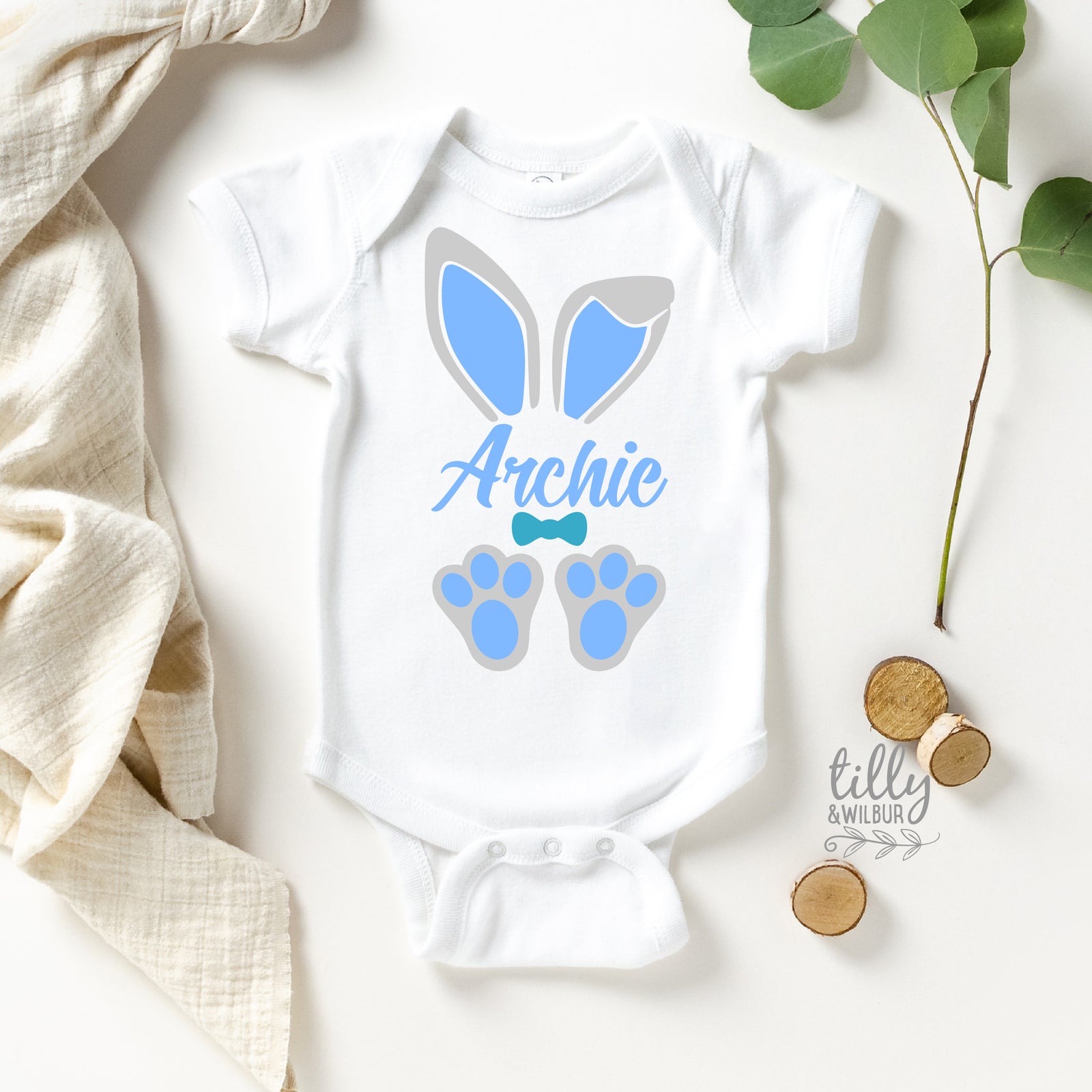 Personalised Easter Bunny Family Shirts | Baby Bodysuit Infant Kids & Adult Tees | Custom Name Outfit