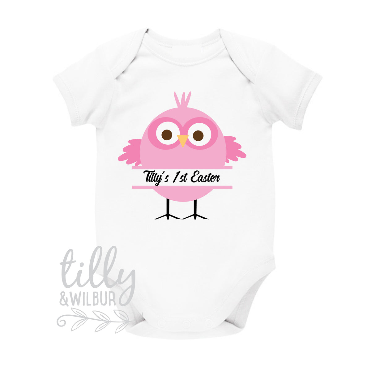 Personalised First Easter Baby Bodysuit | Custom Name Easter Chick Outfit | Baby Easter Shirt