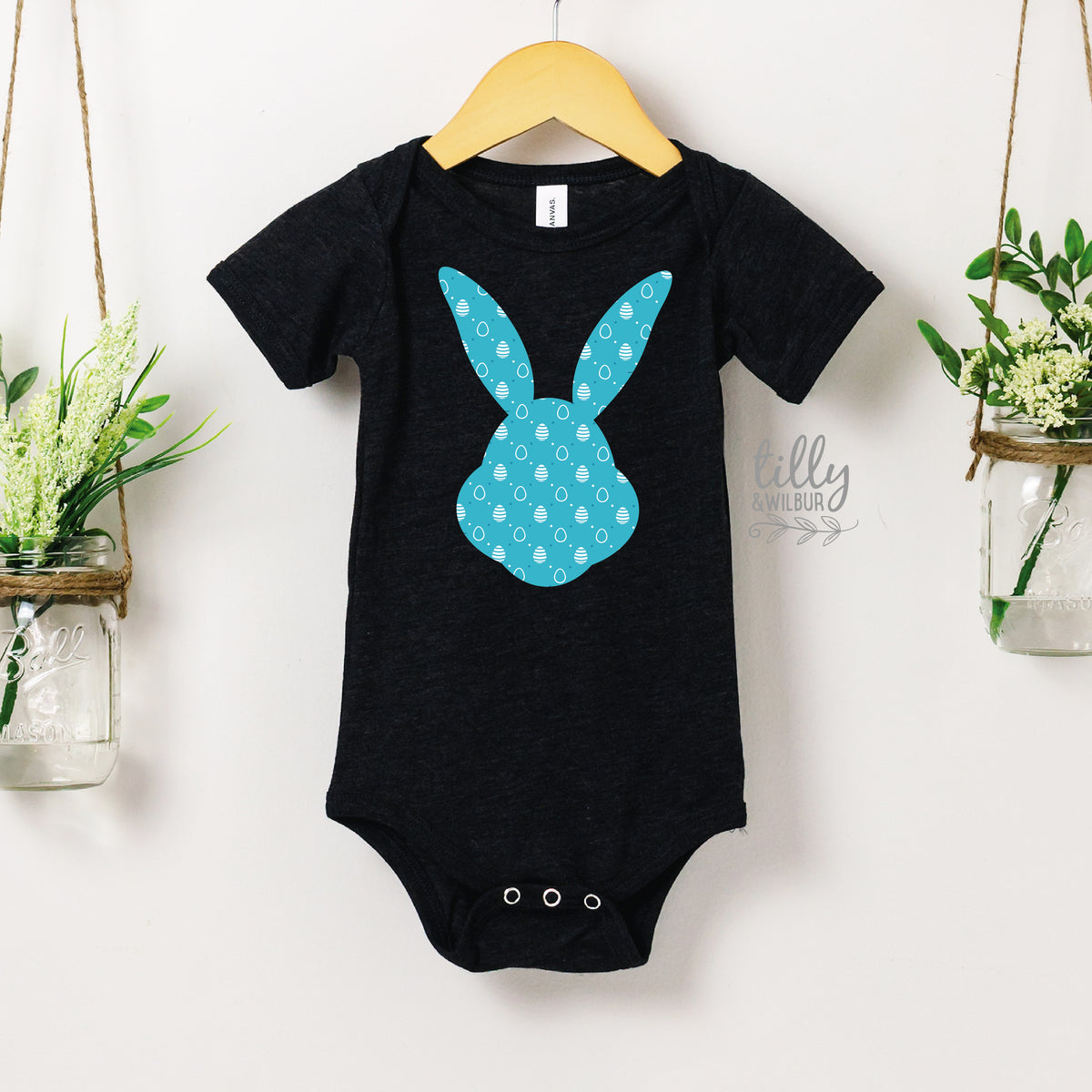 Blue Easter Bunny Kids Shirt | Easter Bunny Silhouette Shirt | Easter Egg Hunt Shirt | Baby Toddler Kids Easter Outfit | Boys Girls Easter Tee