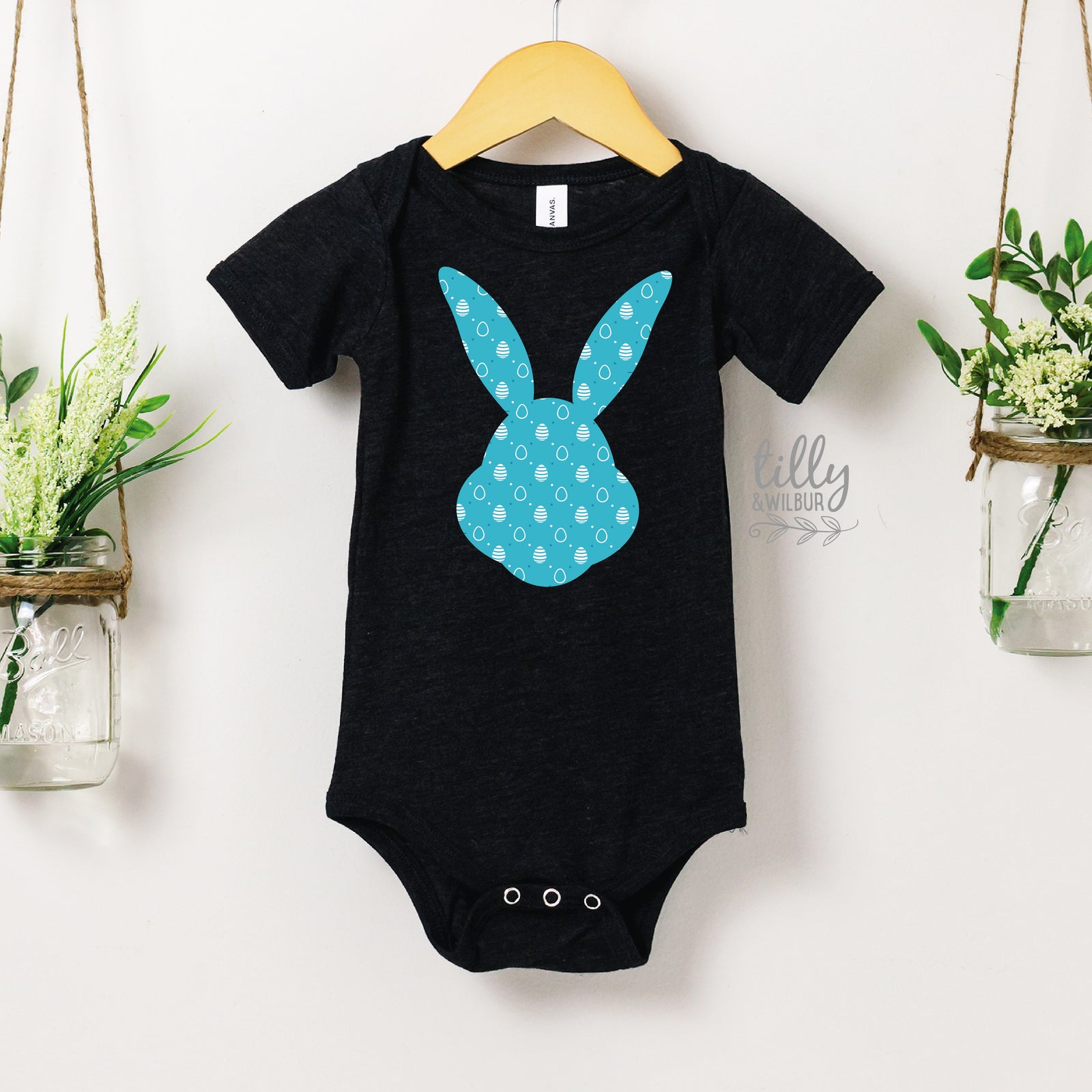 Easter T-Shirt, Bunny T-Shirt, Rabbit T-Shirt, Easter Shirt, Rabbit Shirt, Funny Easter Gift, Hip Hop Easter Clothing, Blue Patterned Bunny