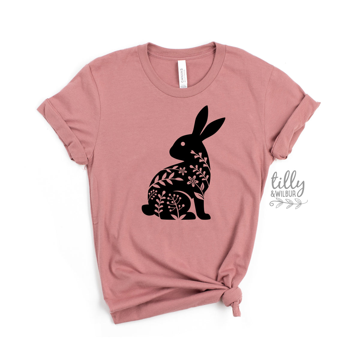 Floral Easter Bunny Shirt | Womens Easter Bunny Shirt | Boho Easter Bunny Shirt | Cute Easter Outfit | Bunny Silhouette Easter Tee