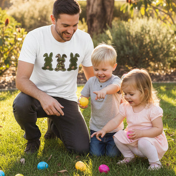 Mens Easter Bunny Shirt | Dad Easter Shirt | Camo Bunny Easter Shirt | Easter Egg Hunt Shirt for Men | Matching Family Easter Shirt