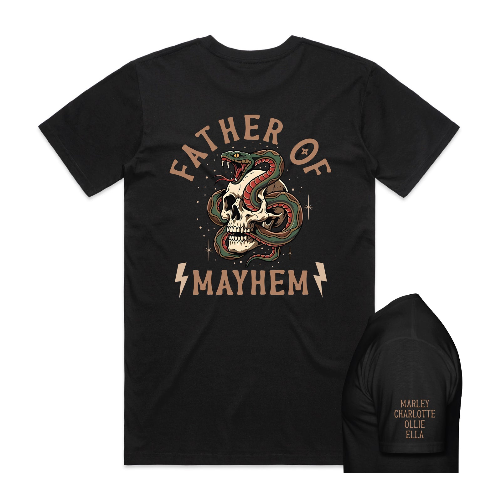 Father Of Mayhem Personalised T-Shirt with Kids Names