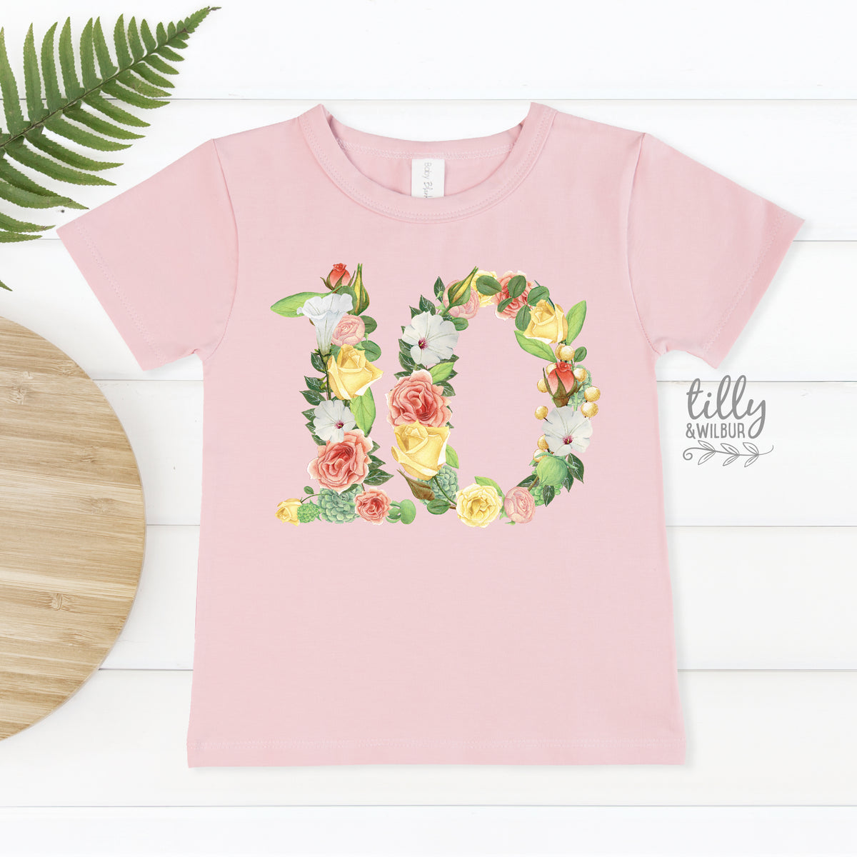 Floral Number Birthday Shirt – Personalised Girls Tee