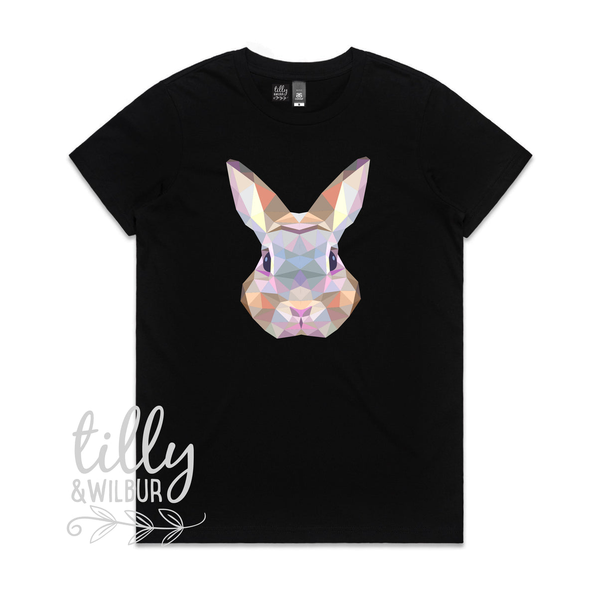 Geometric Bunny Easter Shirt | Modern Bunny Face Easter Top Family Matching Outfit Adults Kids Baby