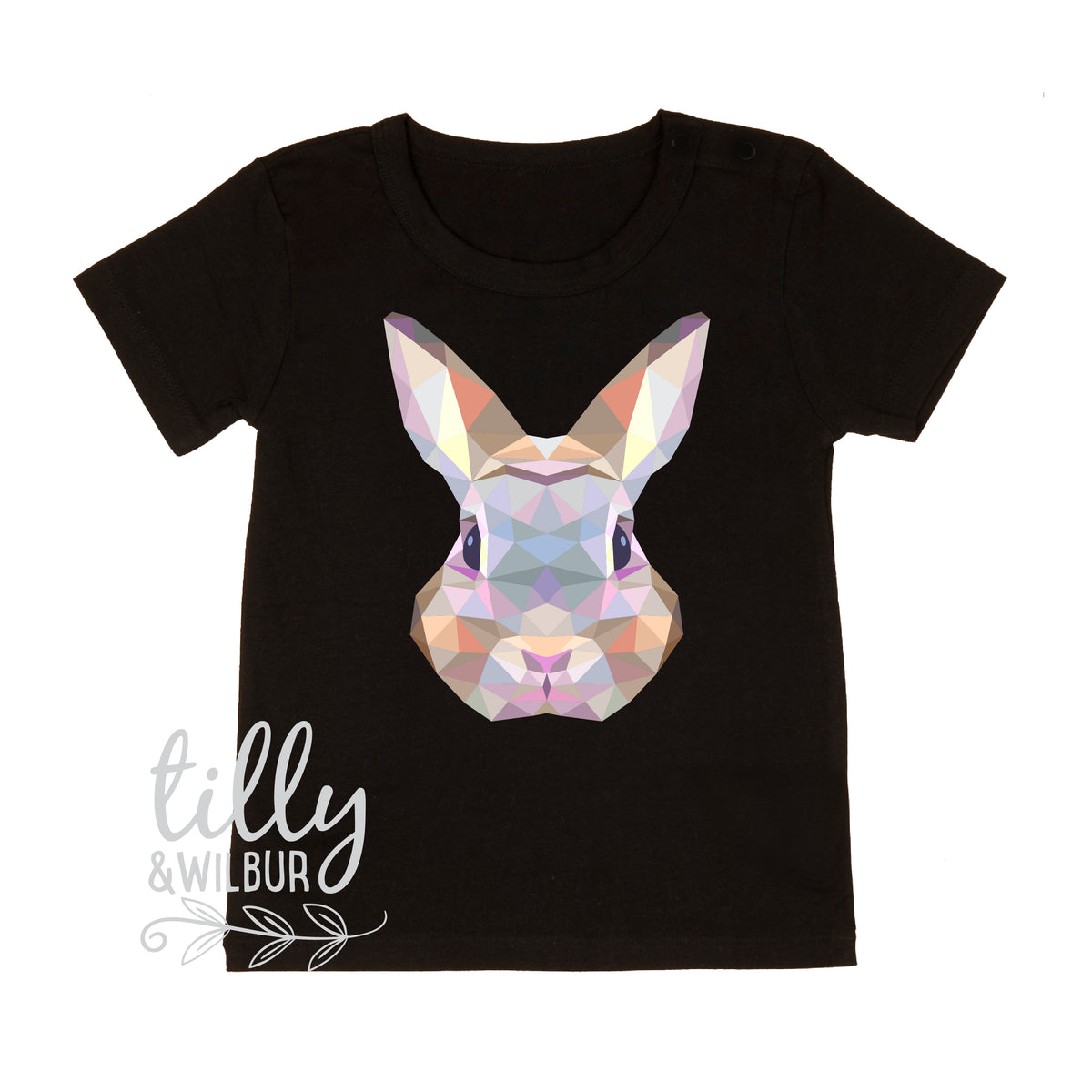 Geometric Bunny Easter Shirt | Modern Bunny Face Easter Top Family Matching Outfit Adults Kids Baby