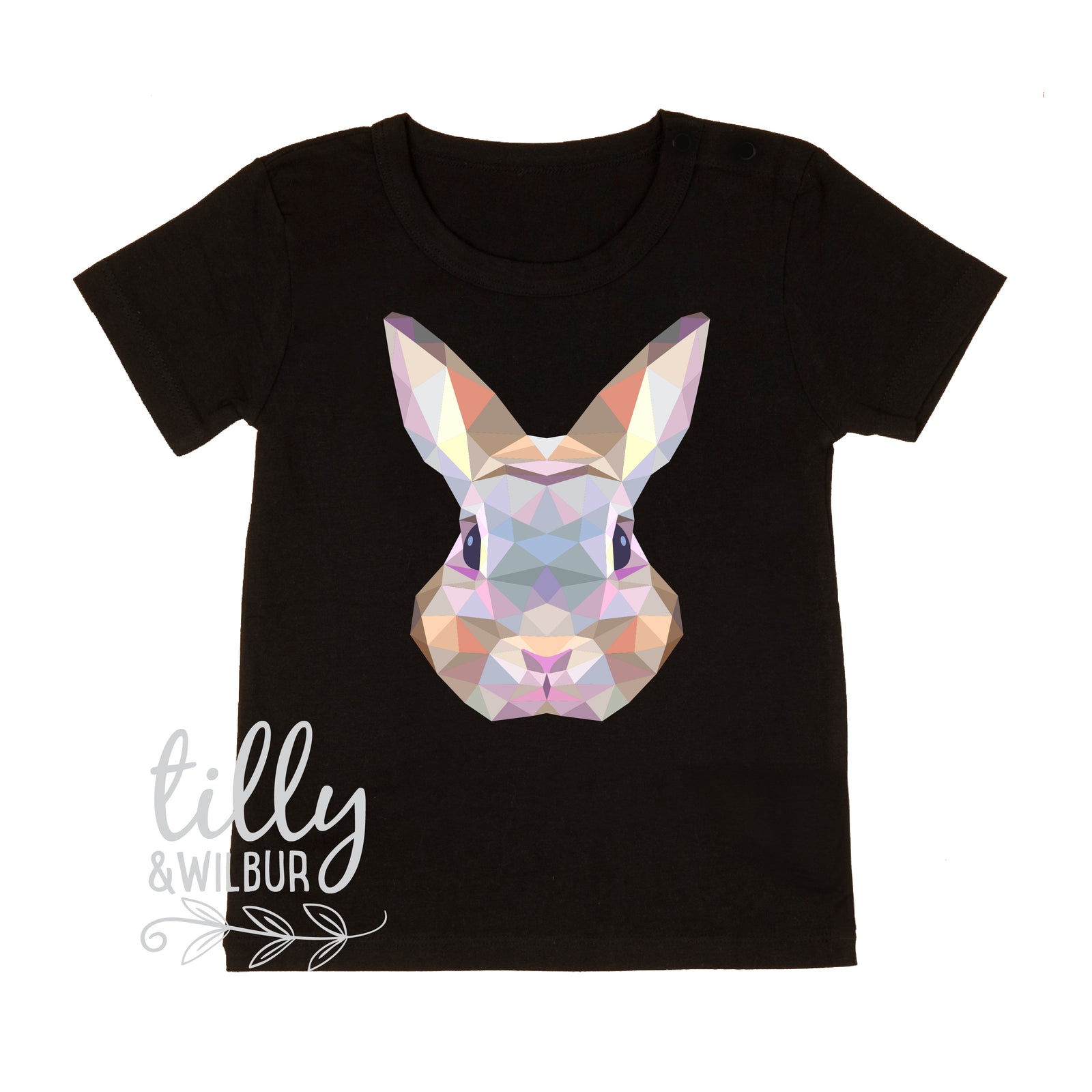 Geometric Bunny Easter Shirt | Modern Bunny Face Easter Top Family Matching Outfit Adults Kids Baby