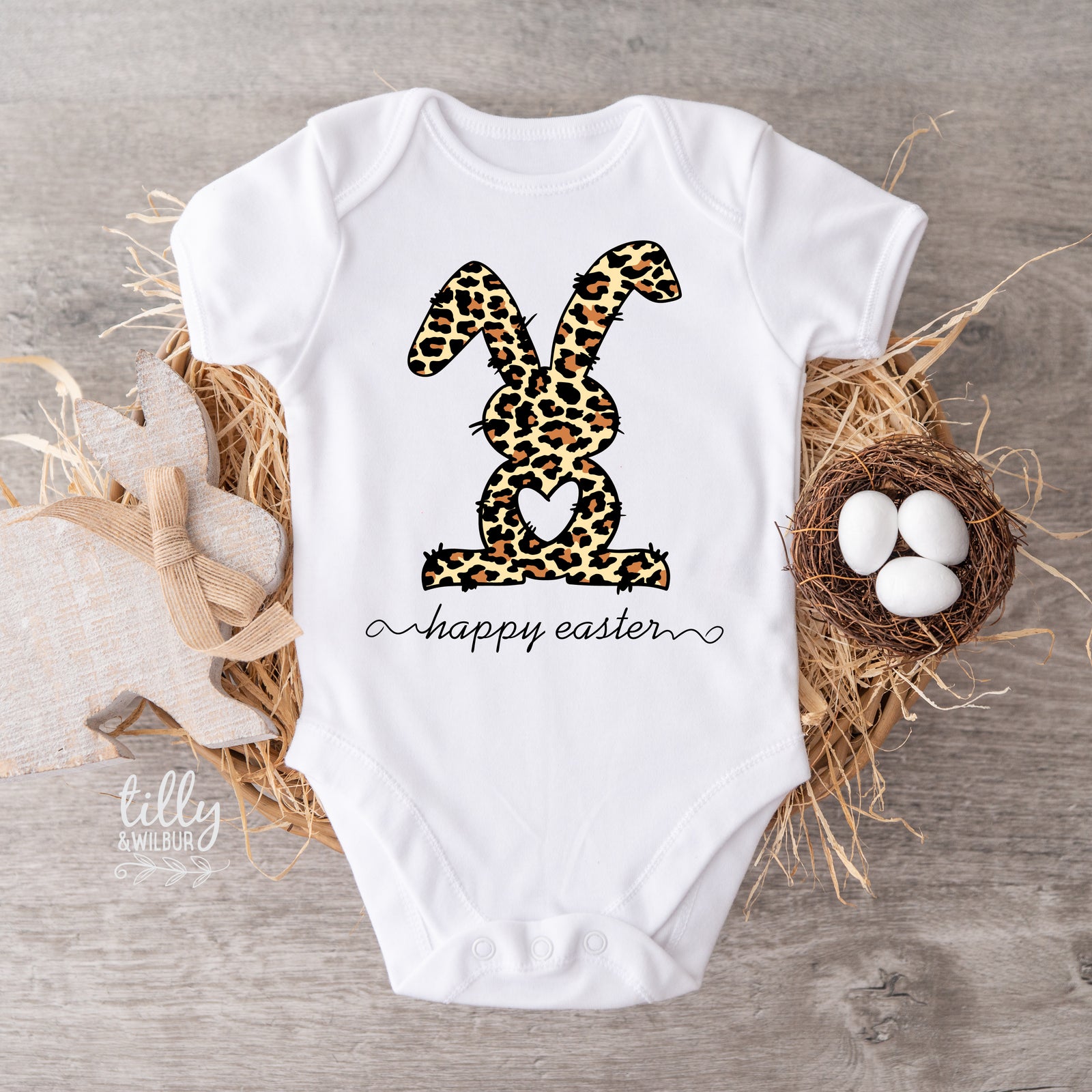 Leopard Bunny Easter Shirt Australia | Happy Easter Bunny Tee Kids Baby Adults | Cute Easter Outfit