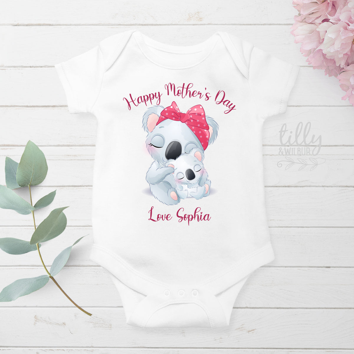 Happy Mother’s Day Baby Bodysuit | Personalised Baby Outfit | Custom Name Baby Suit | Mother’s Day Gift from Baby