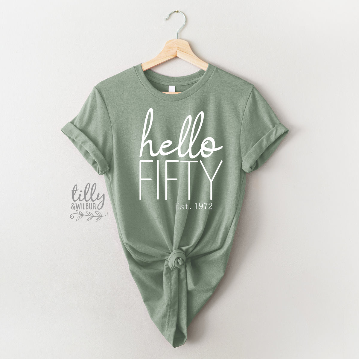Hello Fifty With Custom Est Year (MORE COLOURS &amp; STYLES)
