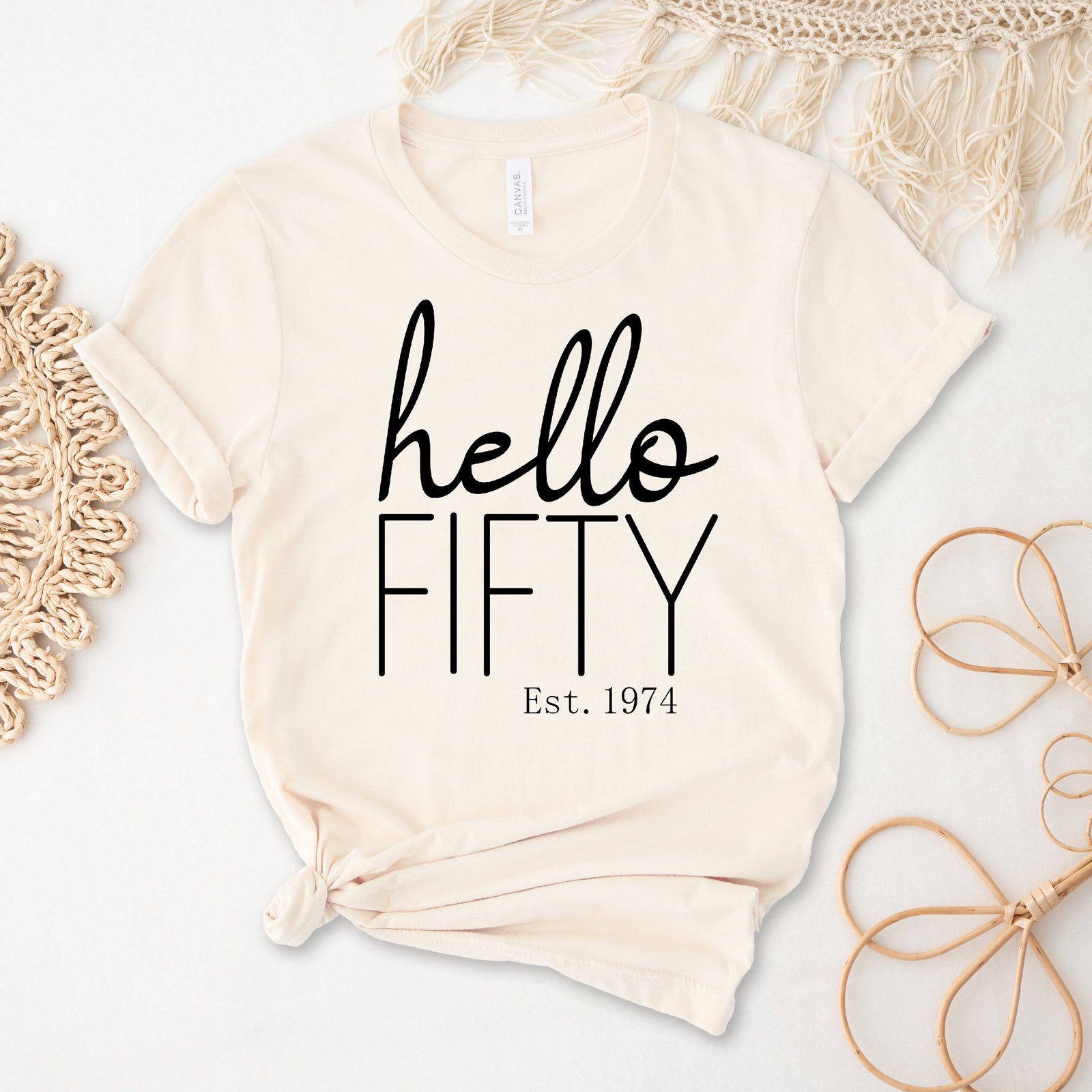 Hello Fifty With Custom Est Year