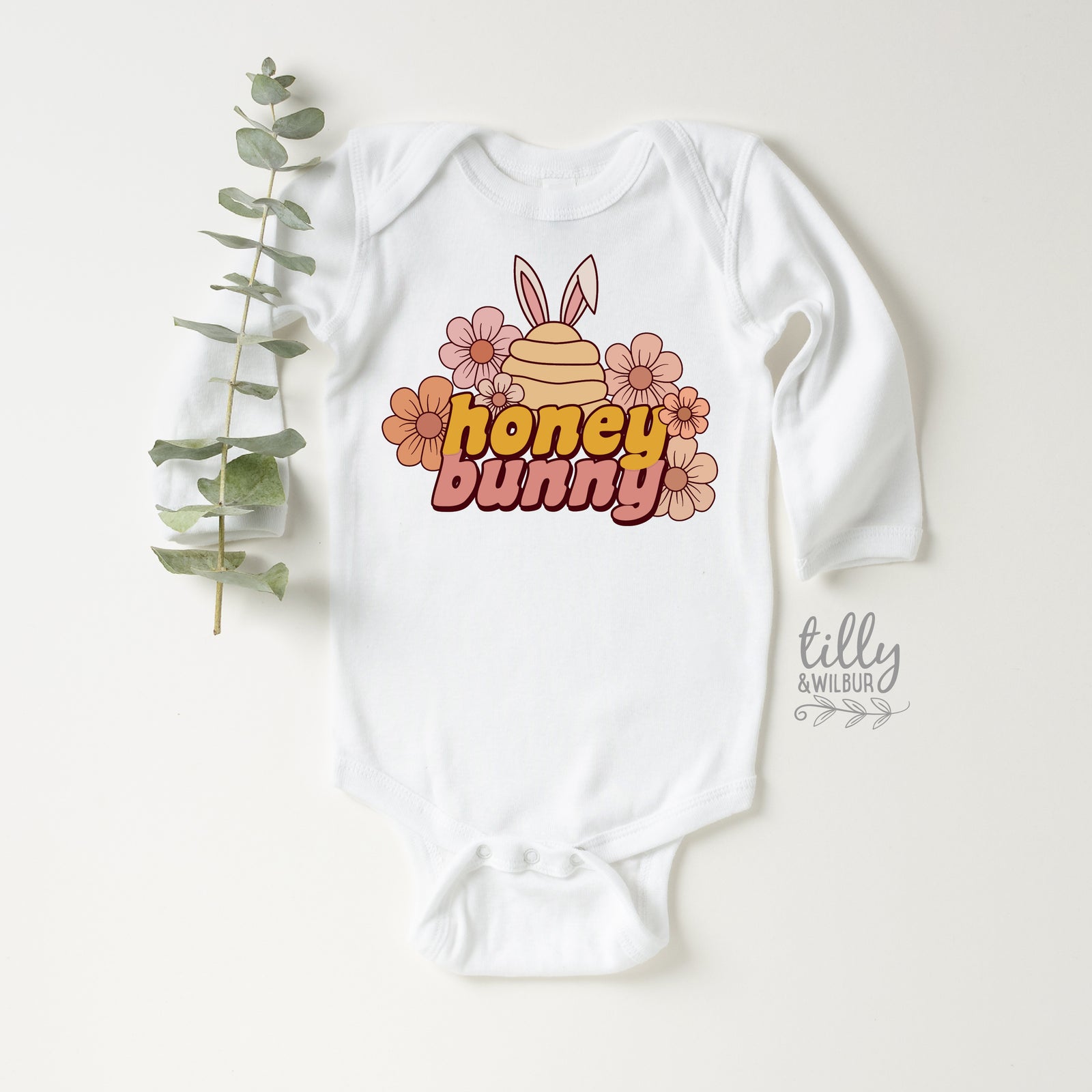 Honey Bunny Easter Shirt | Cute Easter Bunny Shirt for Girls | Toddler Easter Outfit | Retro Easter Bunny Kids Shirt | Baby Toddler Kids Easter Tee