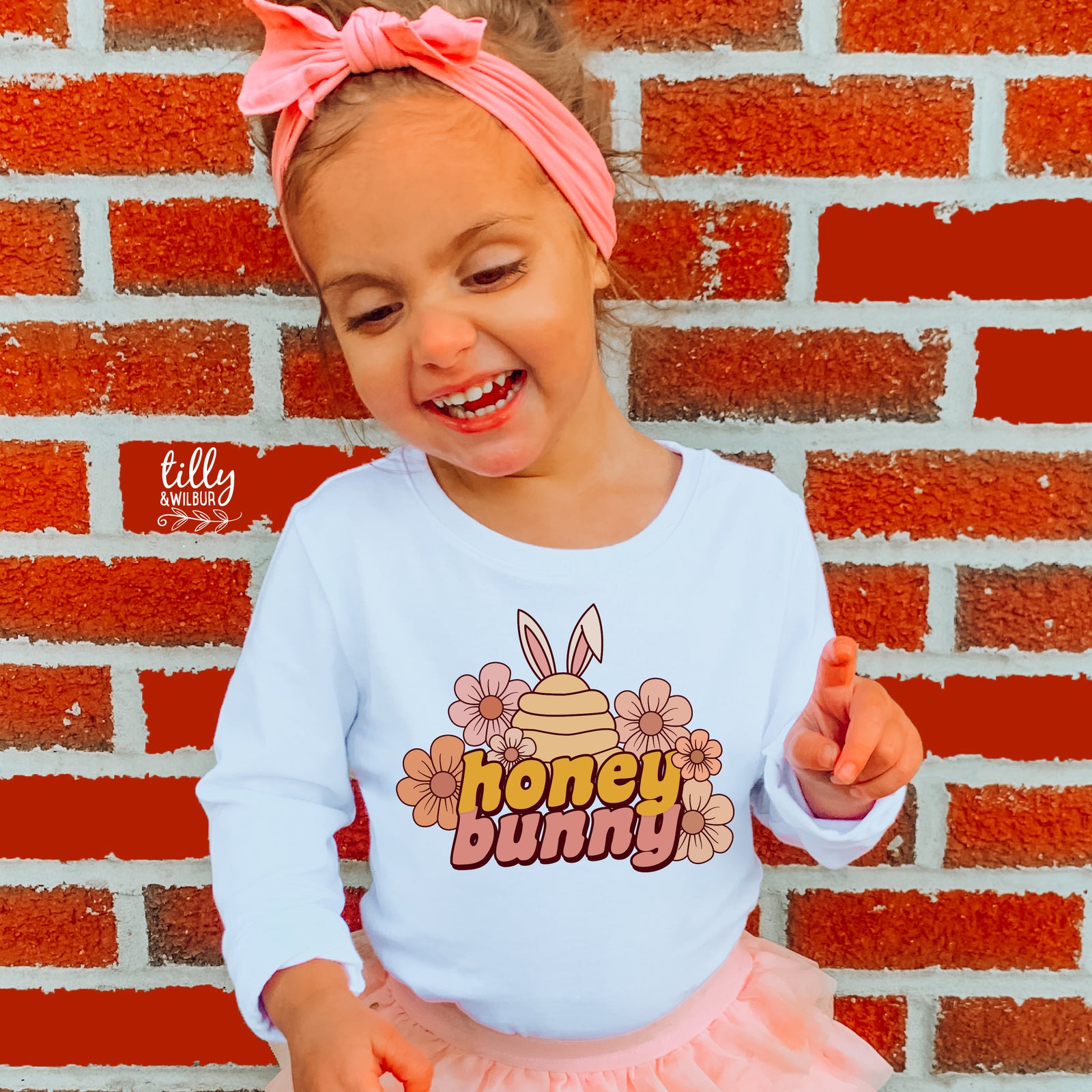 Honey Bunny Easter Shirt | Cute Easter Bunny Shirt for Girls | Toddler Easter Outfit | Retro Easter Bunny Kids Shirt | Baby Toddler Kids Easter Tee