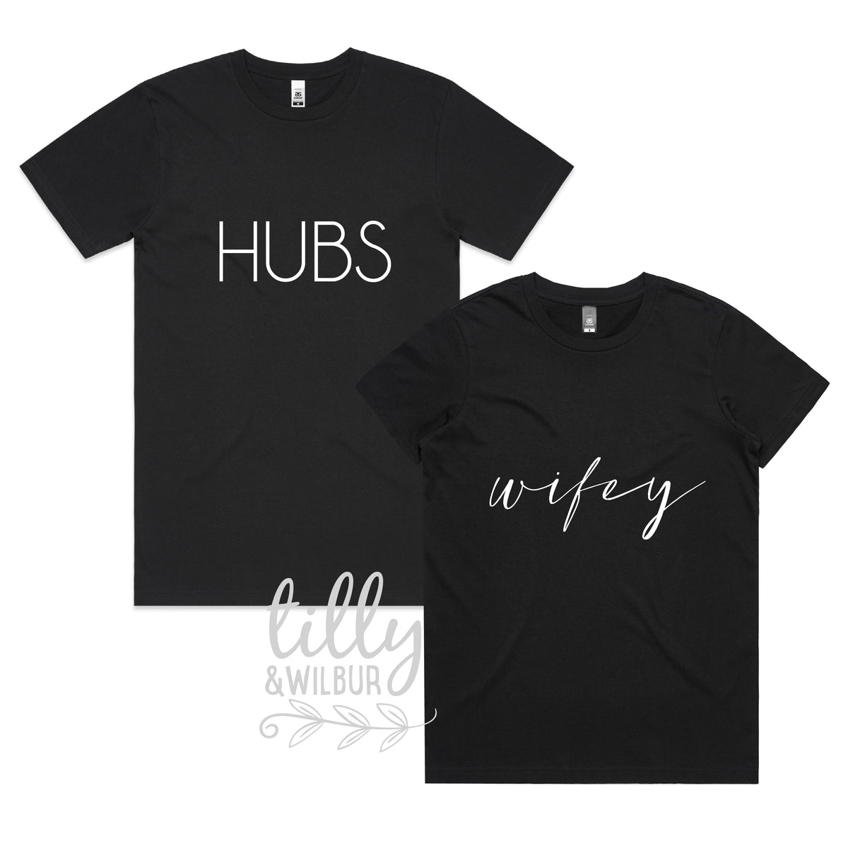 Hubs & Wifey Matching Couples T-Shirts – His & Hers Wedding