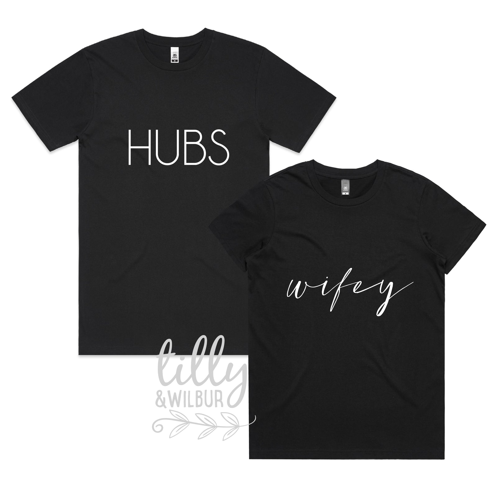 Hubs & Wifey Matching Couples T-Shirts – His & Hers Wedding
