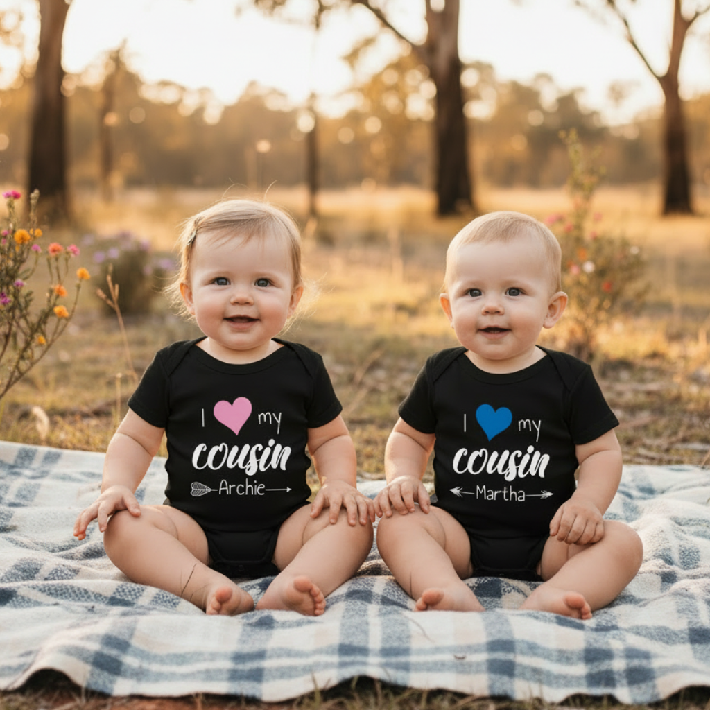 Personalised Cousin T-Shirt or Bodysuit – I Love My Cousin