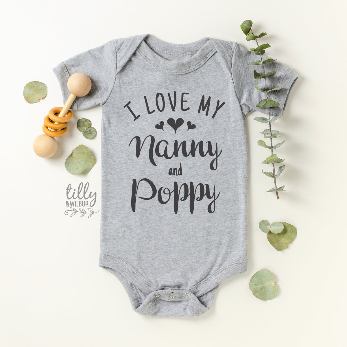 I Love My Nanny and Poppy Baby Bodysuit | Grandparents Gift from Baby | Cute Baby Outfit | Newborn Gift Idea