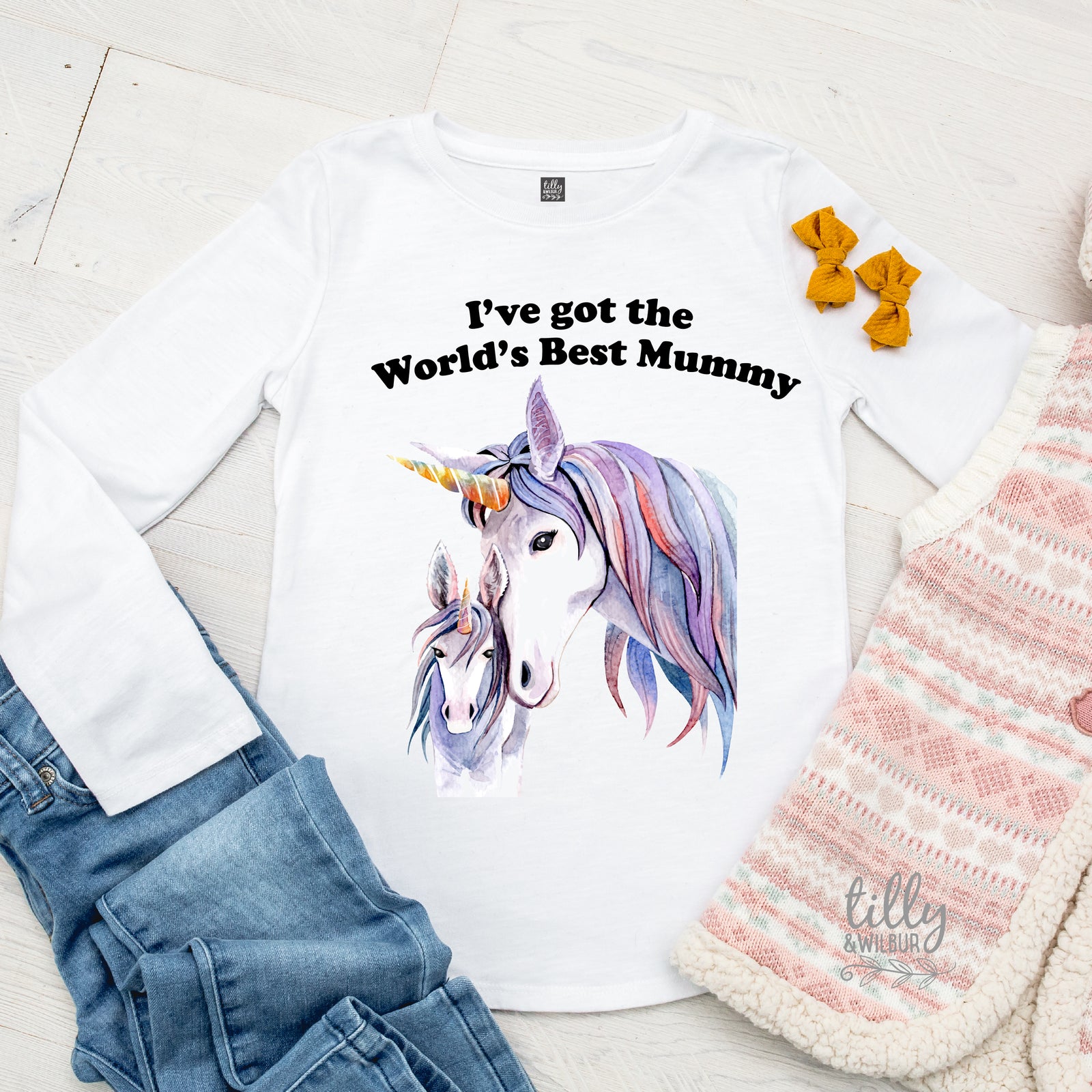 World’s Best Mummy Shirt | Unicorn Design | Kids T-Shirt & Baby Bodysuit | Mother’s Day Gift