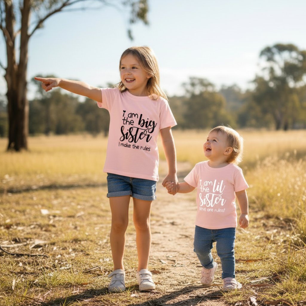 Big Sister Little Sister Matching T-Shirts – I Make The Rules