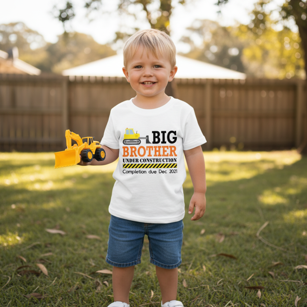 Personalised Big Brother Under Construction T-Shirt – Completion Due Date