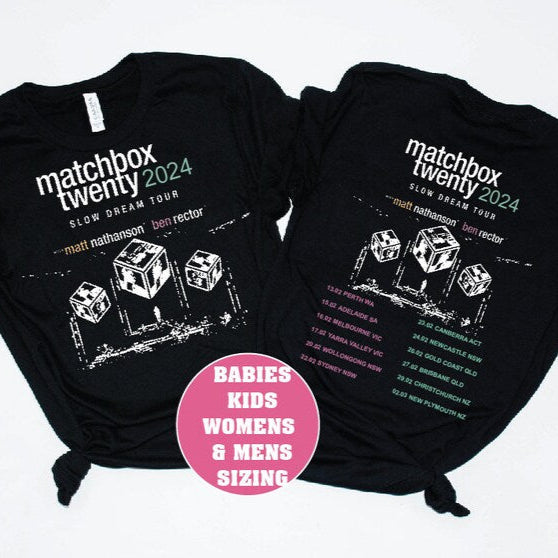 Matchbox Twenty Australia Tour 2025 Black T-Shirt
