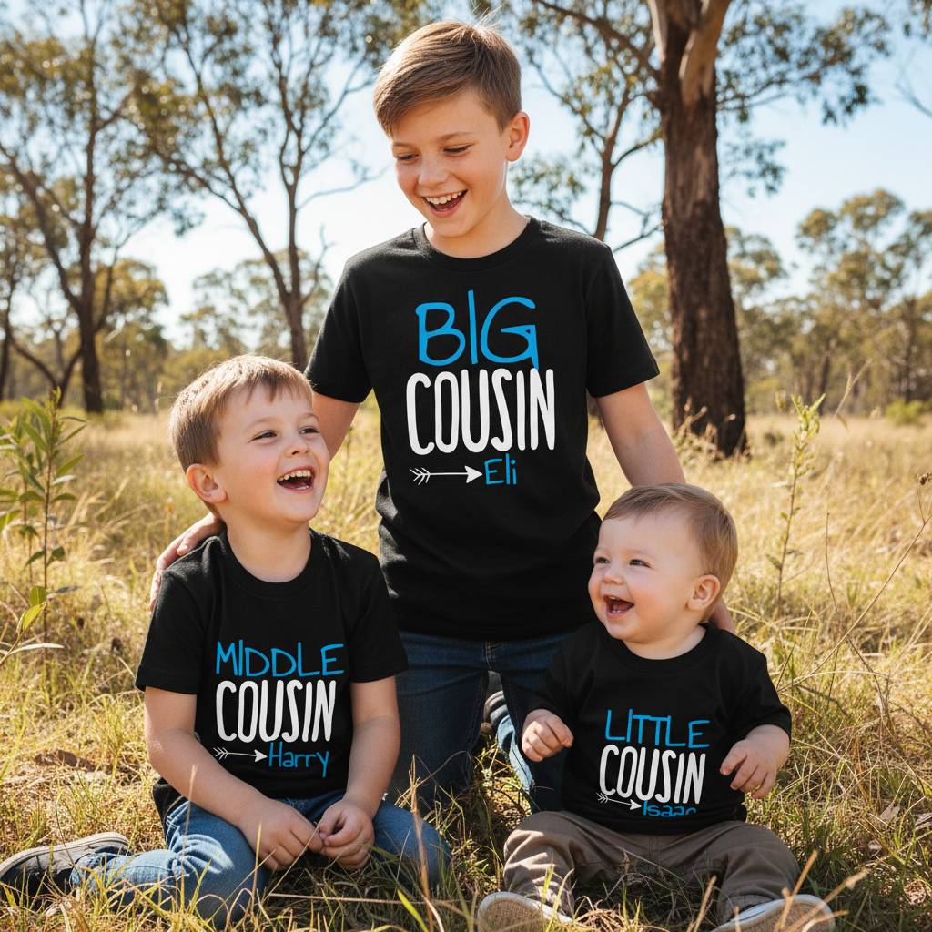 Big Cousin Little Cousin T-Shirt – Personalised Matching Tee