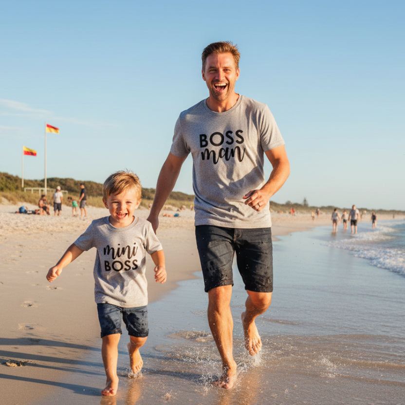 Boss Man and Mini Boss Matching Dad and Kids Shirts