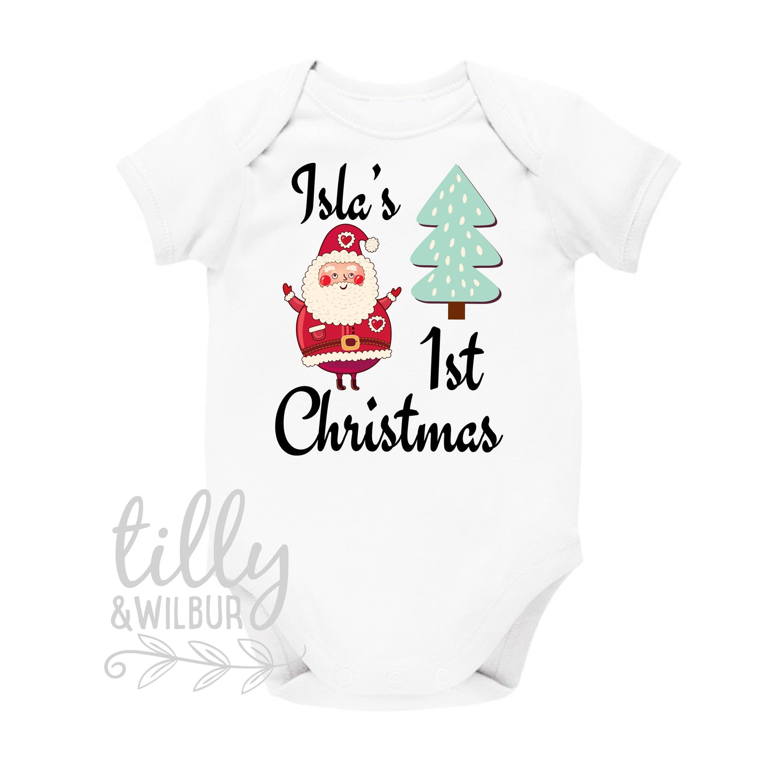 Personalised Baby First Christmas Bodysuit | Custom Name Christmas Outfit | Baby’s 1st Christmas Gift | Santa Bodysuit Australia