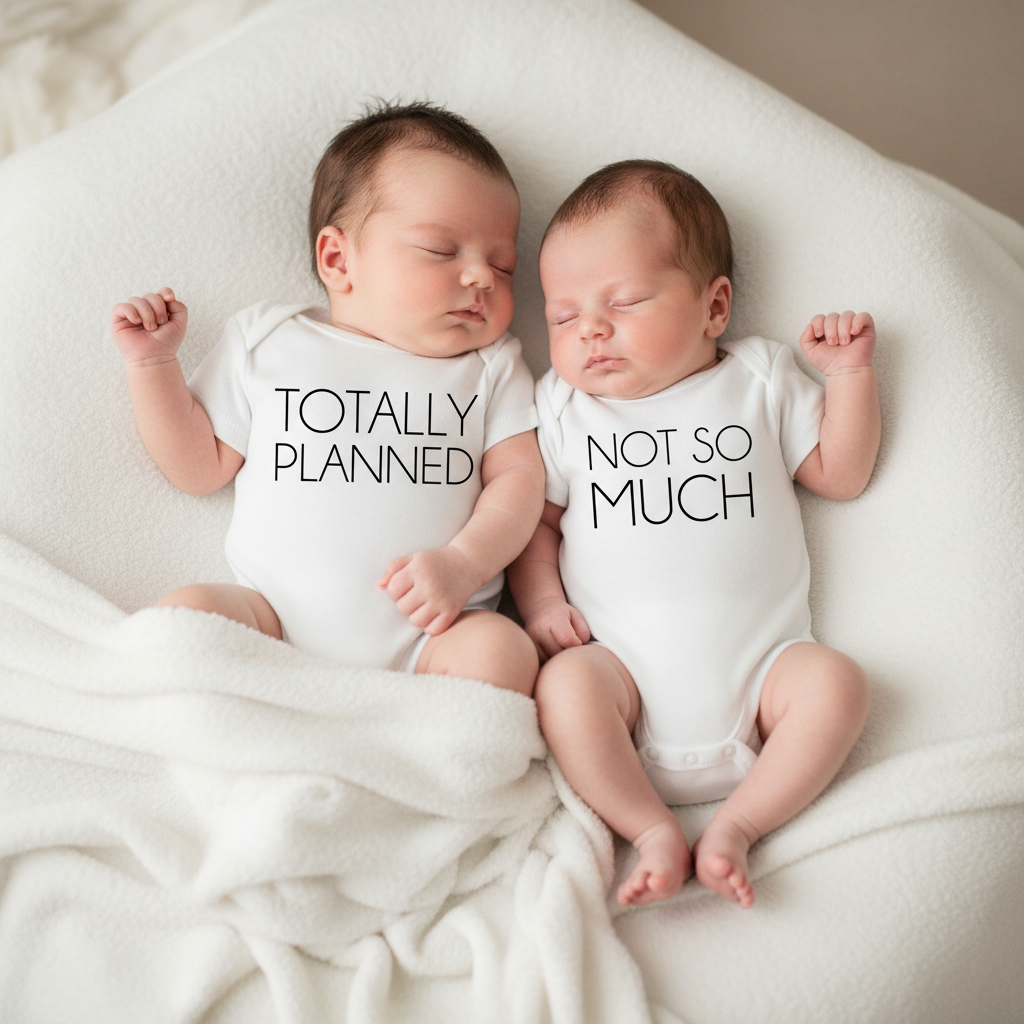 Totally Planned Not So Much Matching Twin Bodysuits