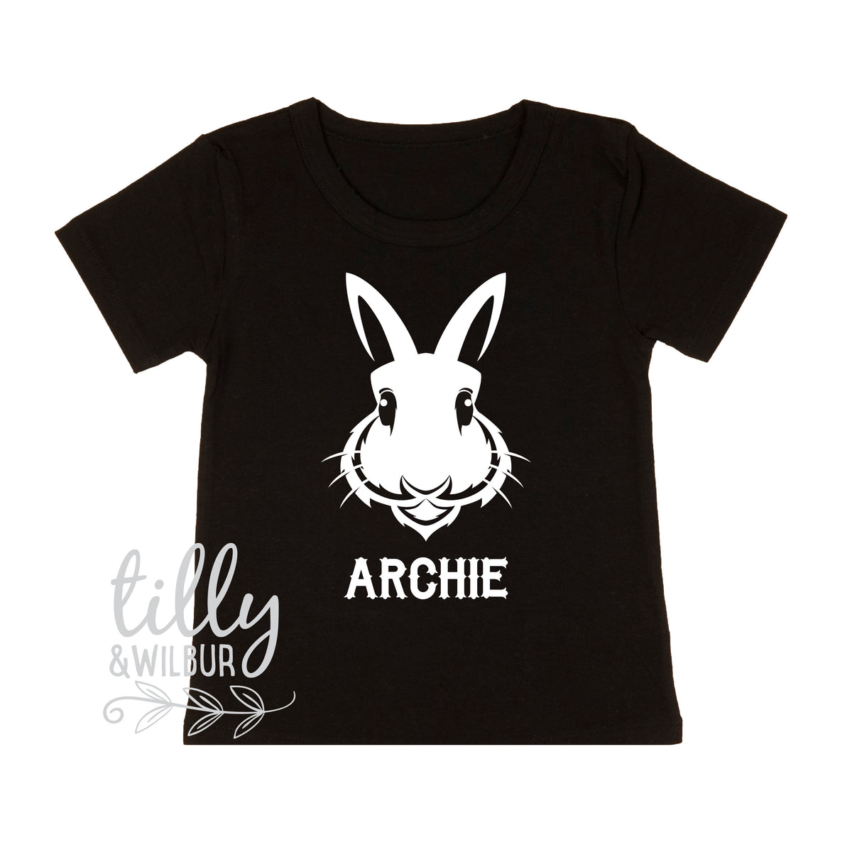 Personalised Easter Bunny Name Shirt | Custom Kids Easter T-Shirt | Bunny Face Easter Outfit