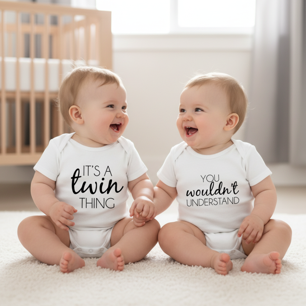 It's A Twin Thing Matching Twin Bodysuits – Twin Baby Gift