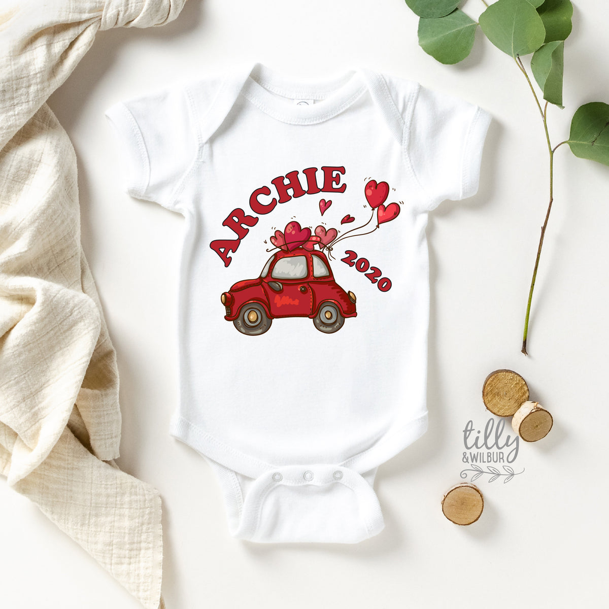 Personalised Valentine's Day Love Car with Name and Year