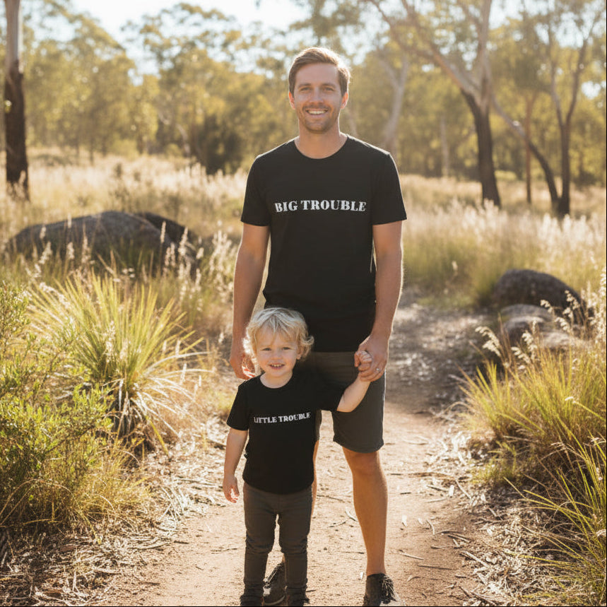 Big Trouble Little Trouble – Matching Daddy & Me T-Shirts